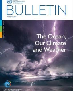 A magazine cover with a storm and clouds.